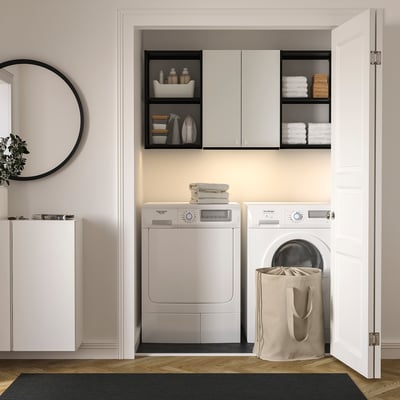 ENHET Storage combination, anthracite/white, 60x12 3/4x30 "