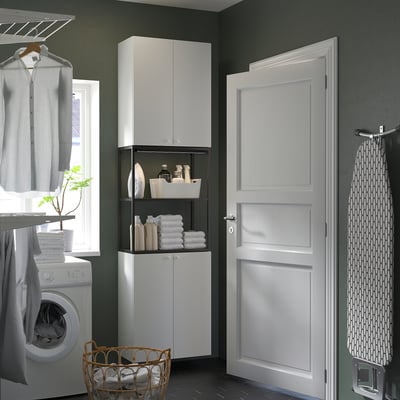 ENHET Storage combination, anthracite/white, 24x12 3/4x90 "