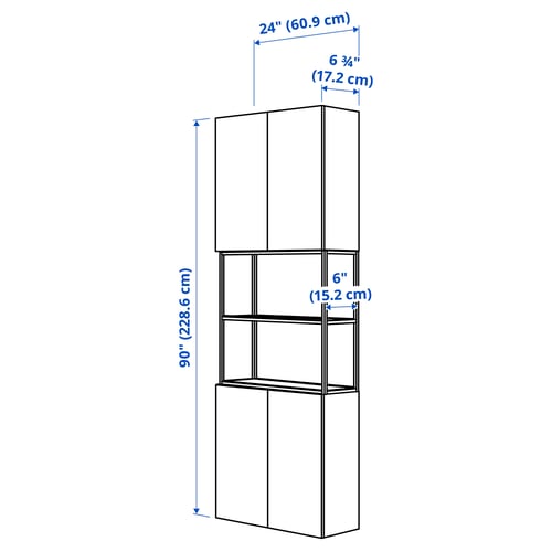 ENHET Storage combination, anthracite/white, 24x6 3/4x90 "