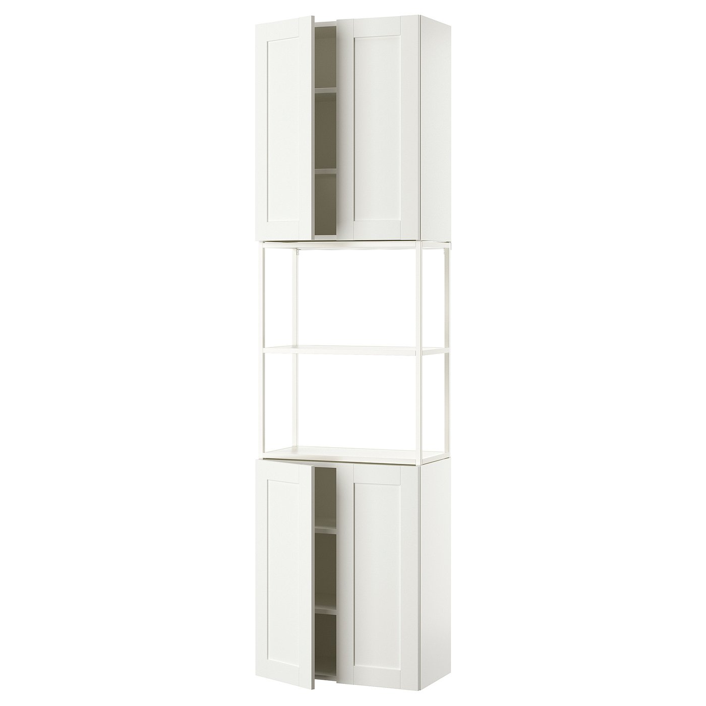 ENHET storage combination, white/white frame, 24x123/4x90