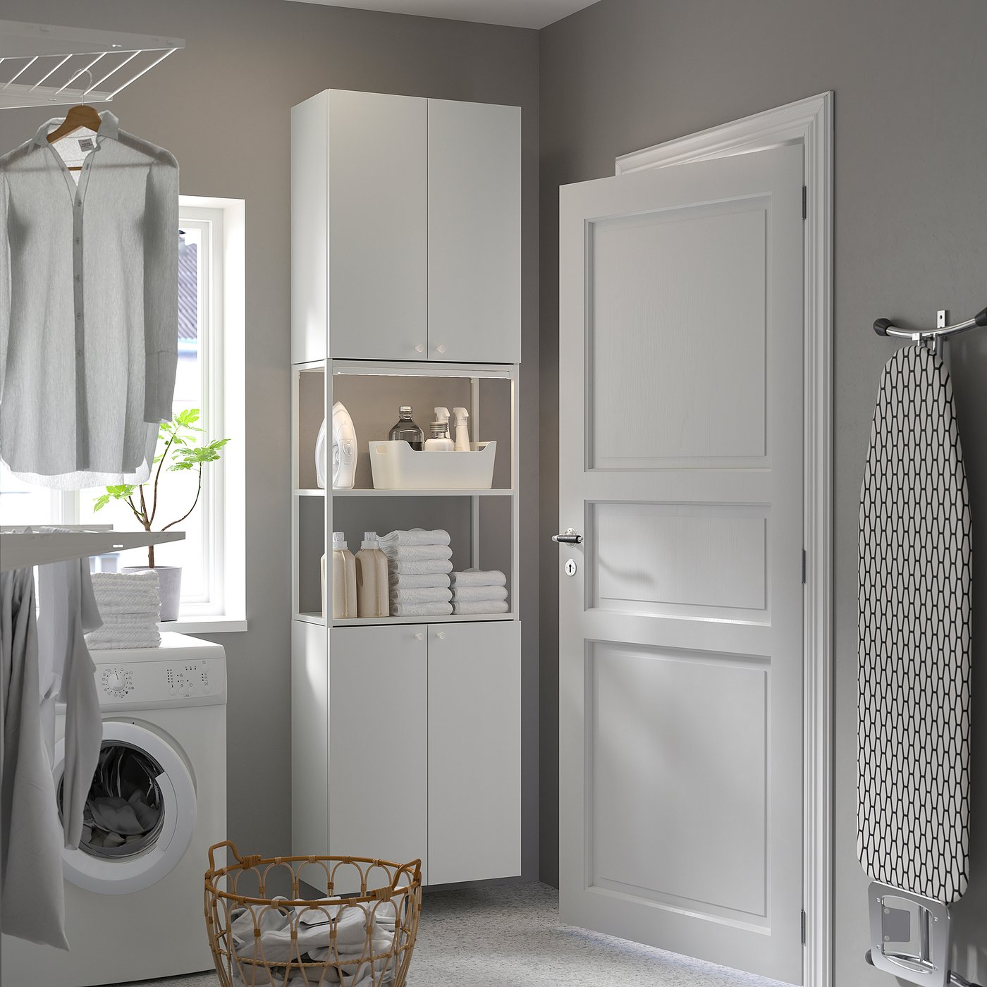 ENHET storage combination, white, 24x123/4x90