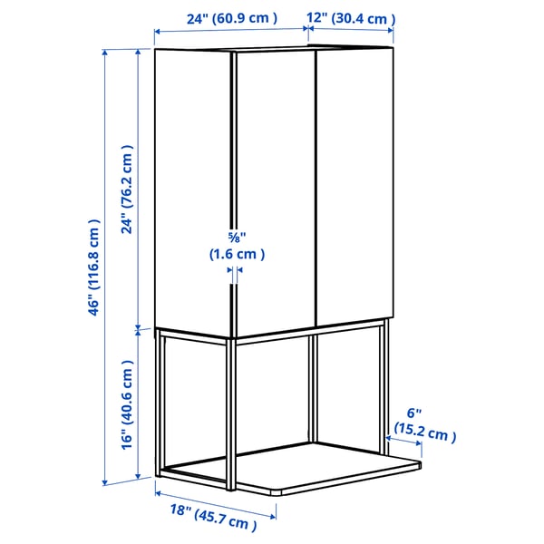 Illustration with measurements for the product: ENHET.