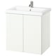 ENHET / TVÄLLEN Bathroom vanity w doors/sink/faucet, white, 25 1/2x19 1/8x26 "