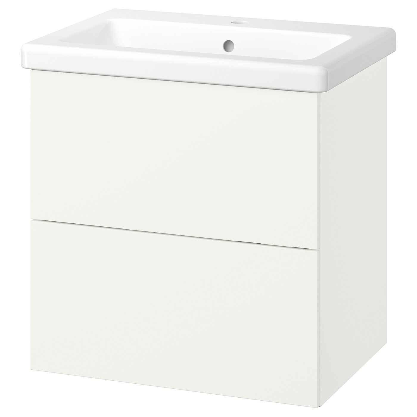 ENHET / TVÄLLEN Bathroom vanity w/ drawers and sink, white, 25 1/2x19 1/8x26 "