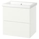 ENHET / TVÄLLEN Bathroom vanity w/ drawers and sink, white, 25 1/2x19 1/8x26 "