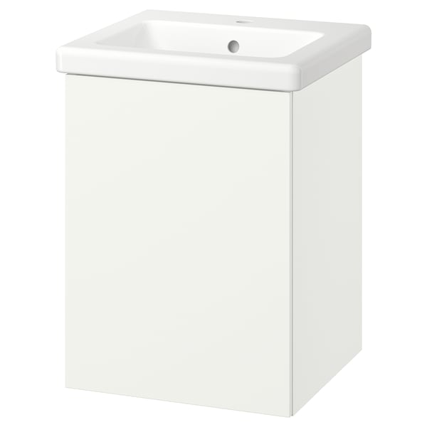 ENHET / TVÄLLEN Bathroom vanity with door and sink, white, 19 5/8x19 1/8x26 "