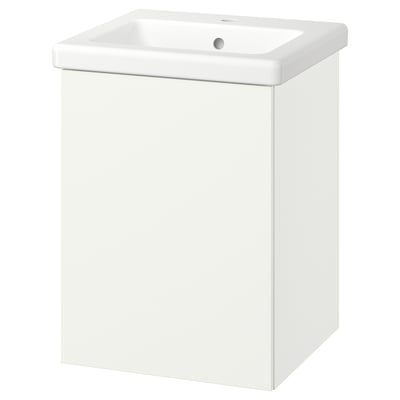 ENHET / TVÄLLEN Bathroom vanity with door and sink, white, 19 5/8x19 1/8x26 "