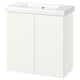 ENHET / TVÄLLEN Bathroom vanity with doors and sink, white, 25 1/2x13 1/8x26 "