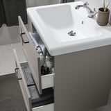 ENHET / TVÄLLEN Bathroom vanity with sink & faucet, gray/gray frame, 25 1/2x19 1/8x26 "