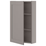 ENHET Wall cabinet/1 door, gray/gray frame, 18x6 3/4x30 "