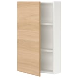 ENHET Wall cabinet/1 door, white/oak effect, 18x6 3/4x30 "