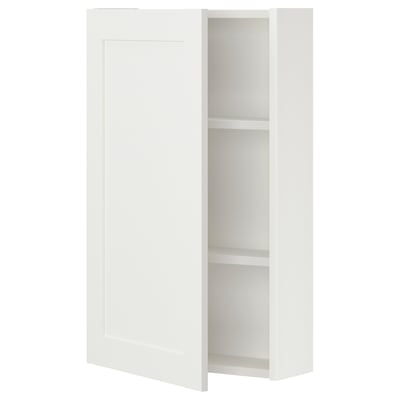 ENHET Wall cabinet/1 door, white/white frame, 18x6 3/4x30 "