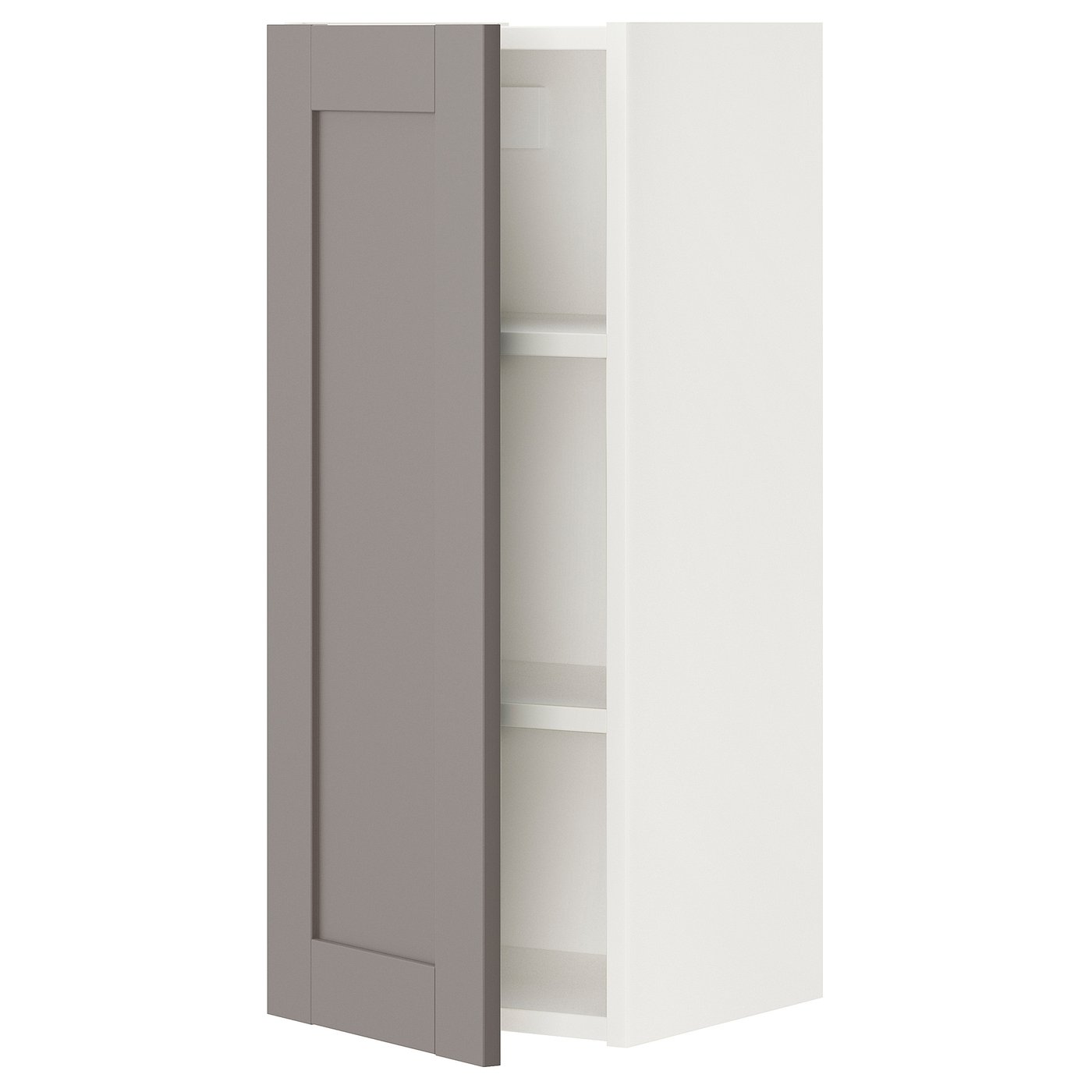 Wall Cb W 2 Shlvs/Door, White/Gray Frame