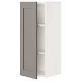 ENHET Wall cb w 2 shlvs/door, white/gray frame, 12x12 3/4x30 "