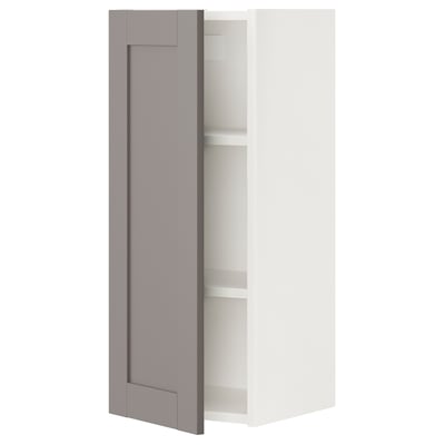 ENHET wall cabinet in grey with two shelves, modern design.