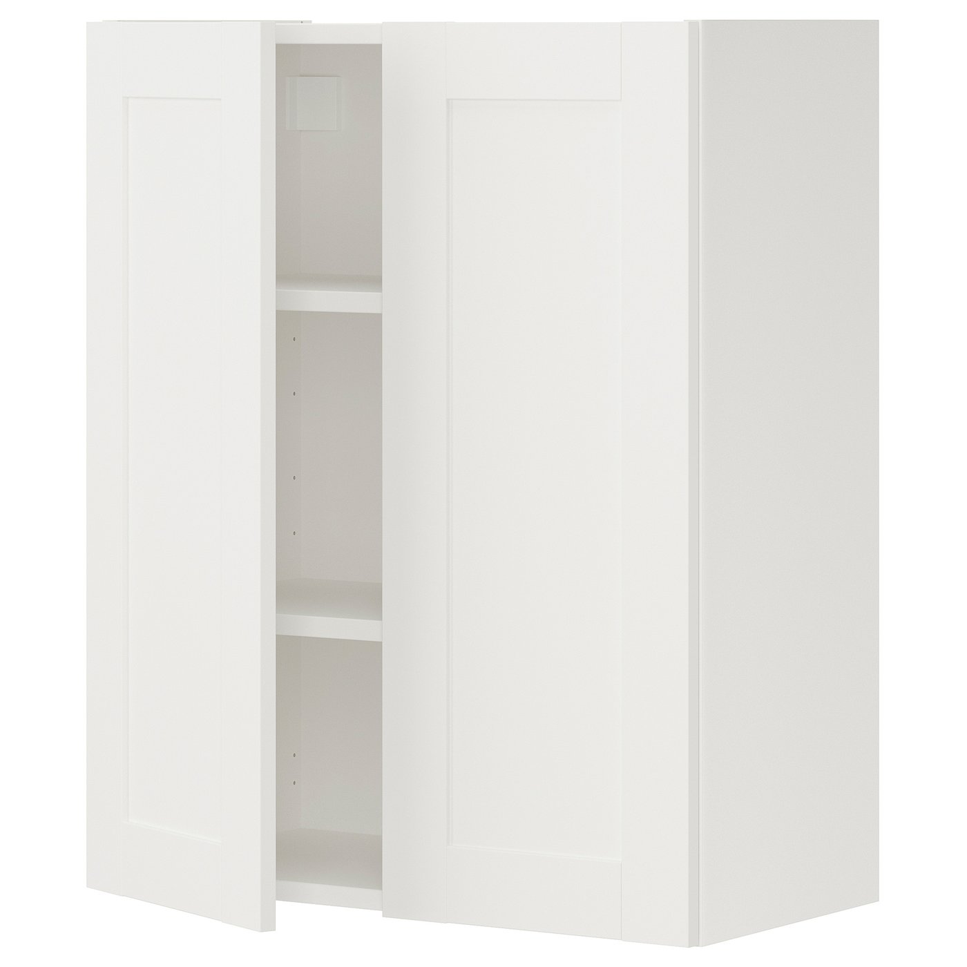 Wall Cb W 2 Shlvs/Doors, White/White Frame