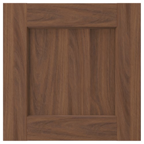 ENKÖPING brown walnut cabinet door with subtle wood grain texture, framed design.