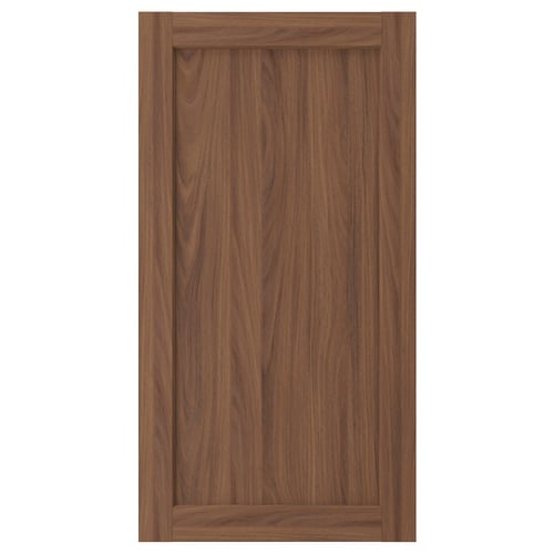 Brown walnut-colored ENKÖPING cabinet door, rectangular, smooth wood grain texture.