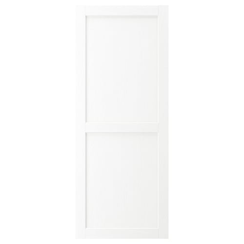 ENKÖPING: white cabinet door with subtle grain, durable foil surface for easy cleaning. Classic, rectangular shape.