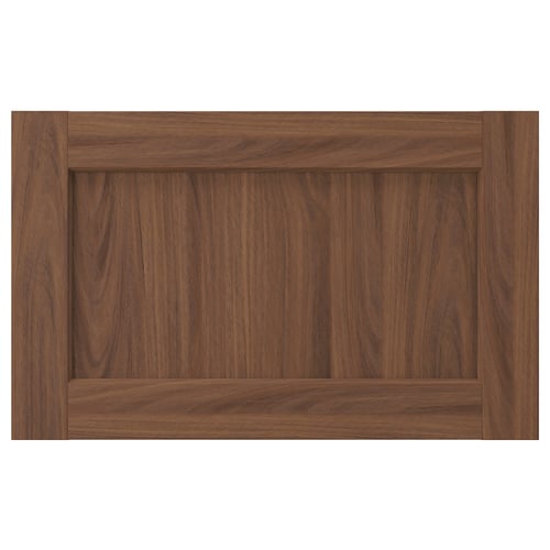 ENKÖPING cabinet in walnut-brown, rectangular, wooden texture design.