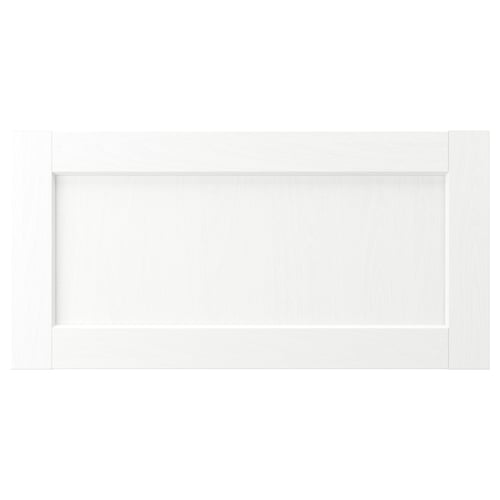 White ENKÖPING cabinet with classic, rectangular shape and subtle wood grain texture.
