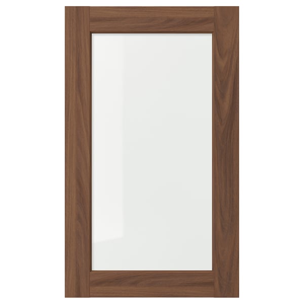 ENKÖPING Glass door, brown walnut effect, 18x30 "