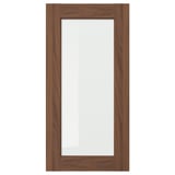 ENKÖPING Glass door, brown walnut effect, 15x30 "