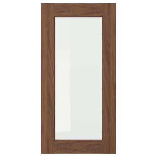 ENKÖPING brown walnut framed glass door.