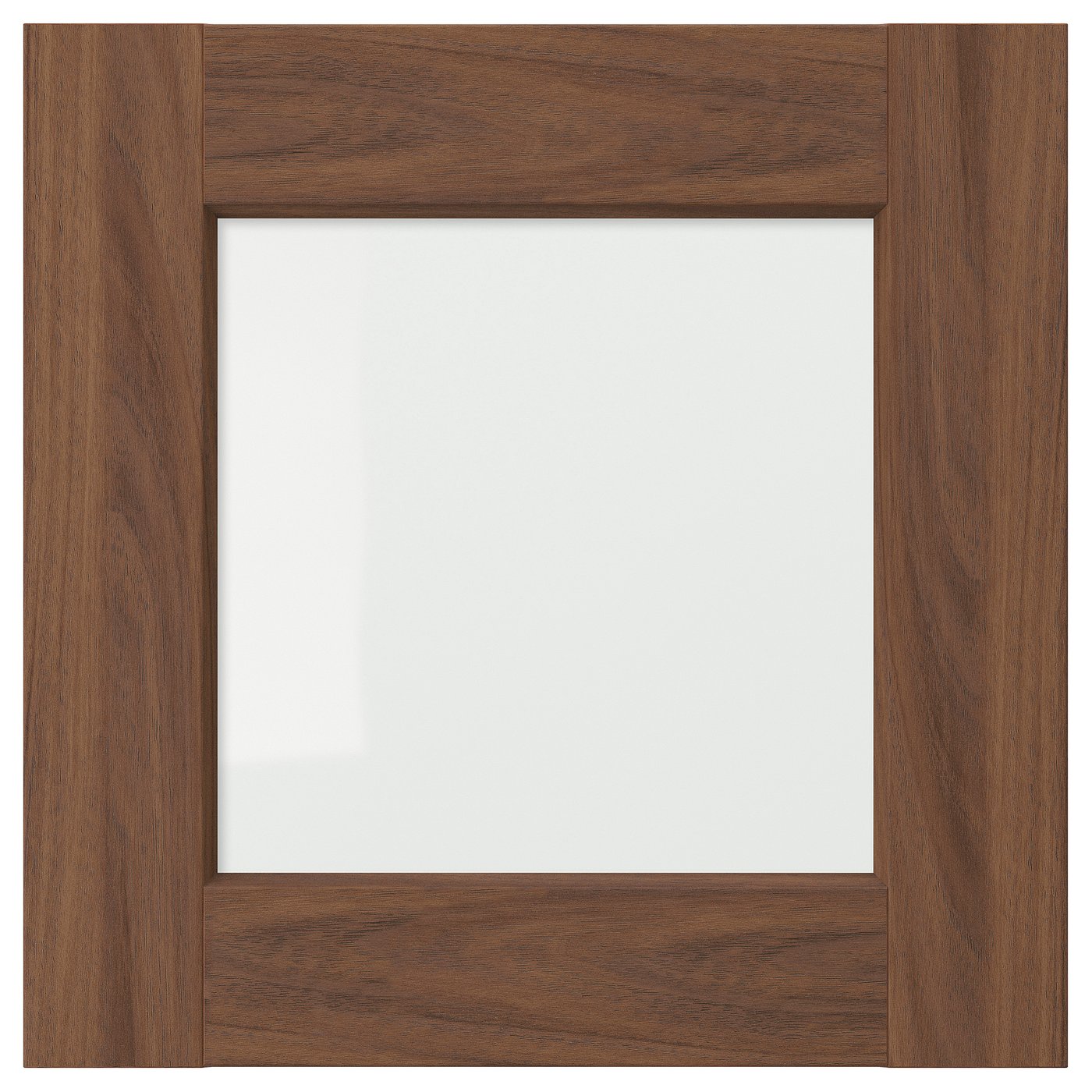ENKÖPING glass door, brown walnut effect, 15x15