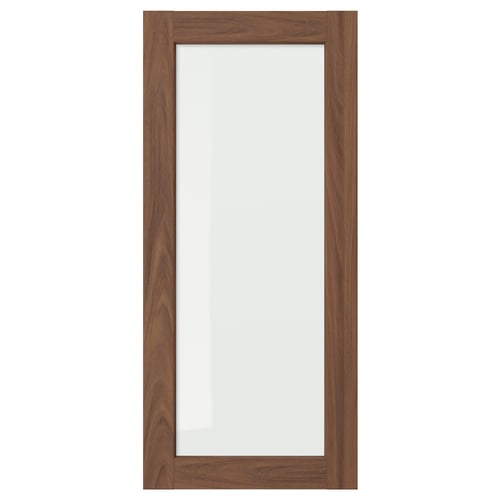 ENKÖPING brown walnut framed door with glass, rectangular.