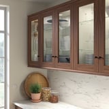 ENKÖPING Glass door, brown walnut effect, 18x40 "