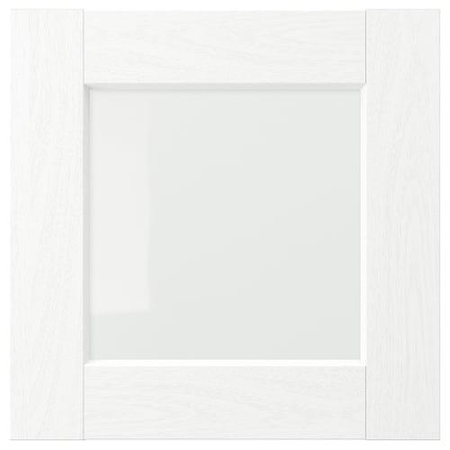 ENKÖPING: white, square kitchen cabinet door, wood-like foil, clean design.