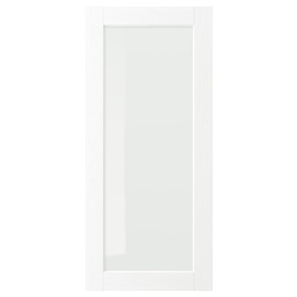 ENKÖPING Glass door, white wood effect, 18x40 "