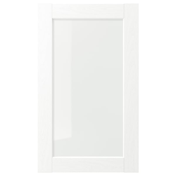 ENKÖPING Glass door, white wood effect, 18x30 "