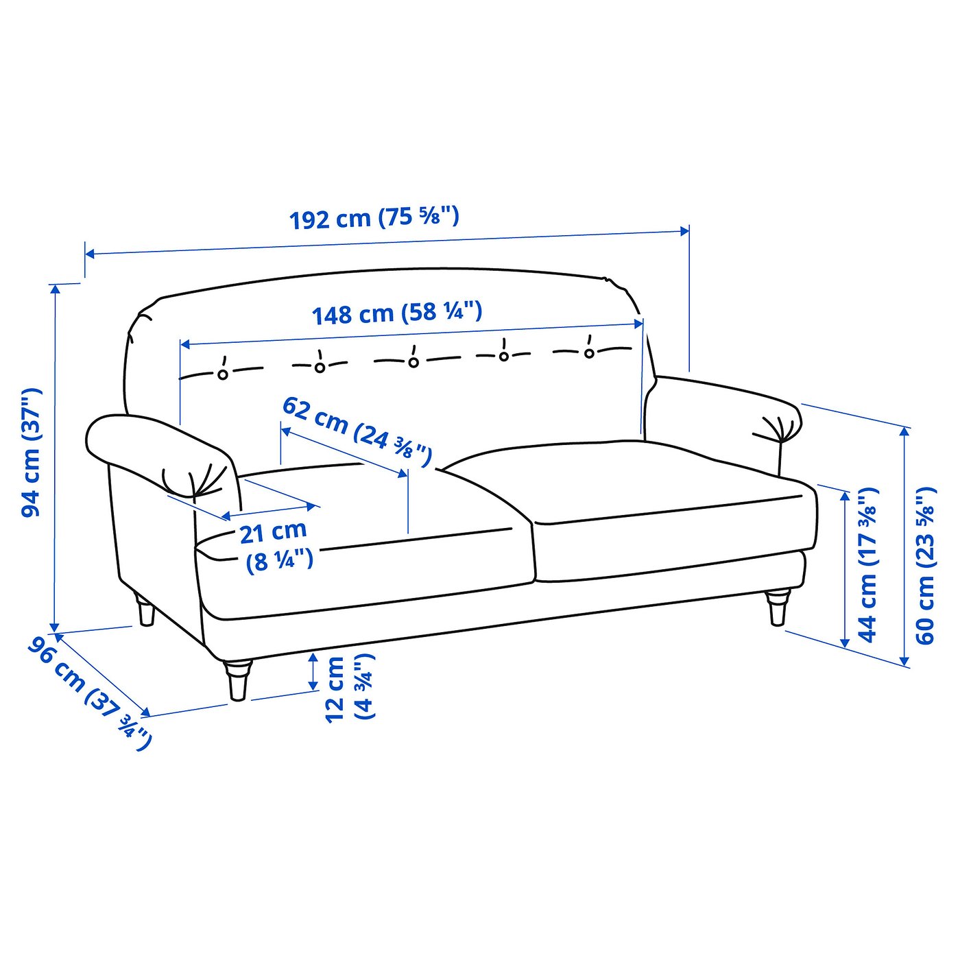 ESSEBODA loveseat, Tallmyra blue/brown - IKEA
