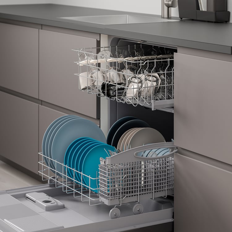 ESSENTIELL builtin dishwasher, black Stainless steel IKEA