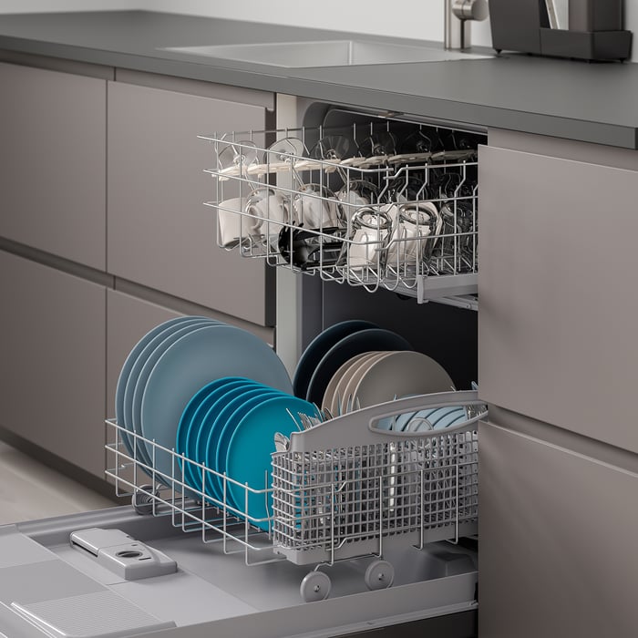 ESSENTIELL builtin dishwasher, black Stainless steel IKEA