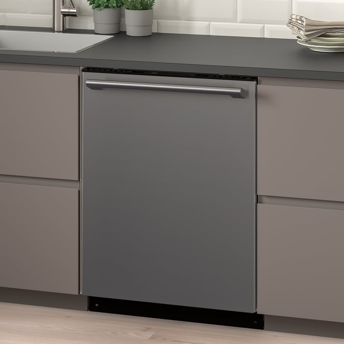 ESSENTIELL builtin dishwasher, black Stainless steel IKEA
