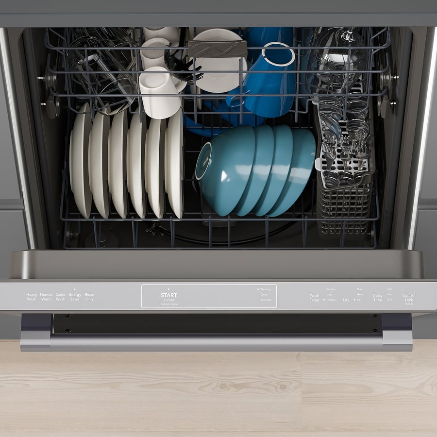 ESSENTIELL builtin dishwasher, black Stainless steel, 24" IKEA