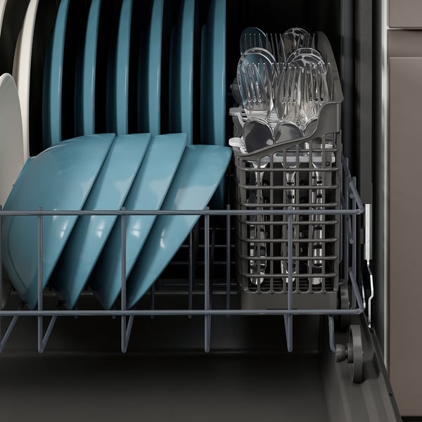 ESSENTIELL Built-in dishwasher, black Stainless steel, 24 - IKEA