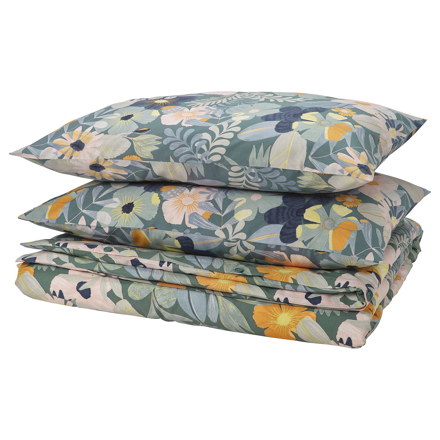 FÄLTGRÄSMOTT Duvet cover and pillowcase(s) - multicolor/flower pattern Full/Queen (Double/Queen)