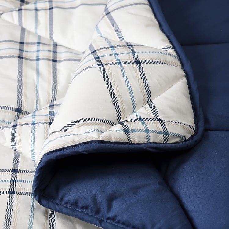 FÄLTNARV comforter and pillowcase(s), beige/blue check, Twin IKEA