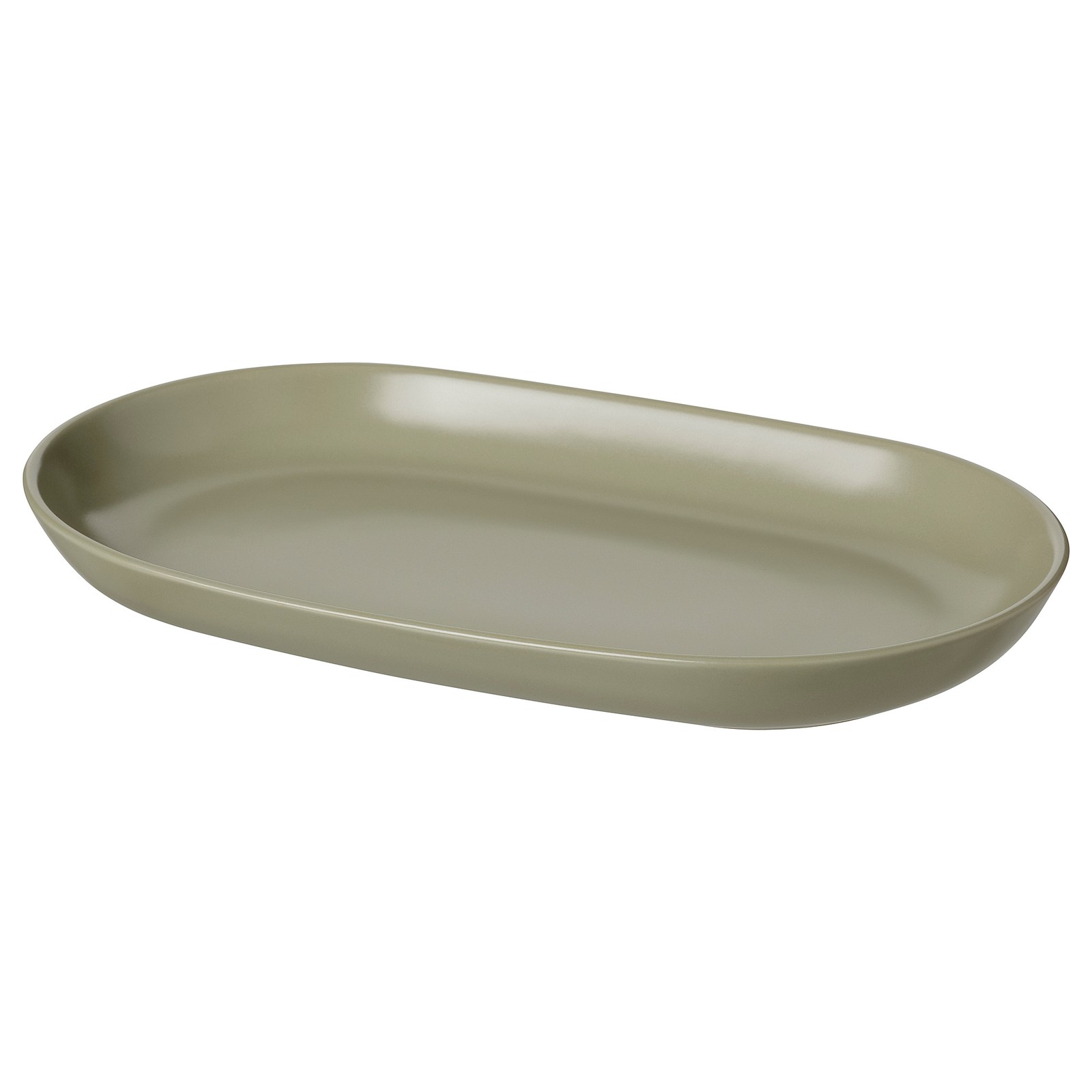 FÄRGKLAR Serving plate, matte green, 13x7\