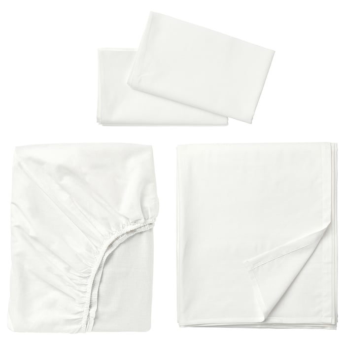 FÄRGMÅRA sheet set, white, Queen IKEA