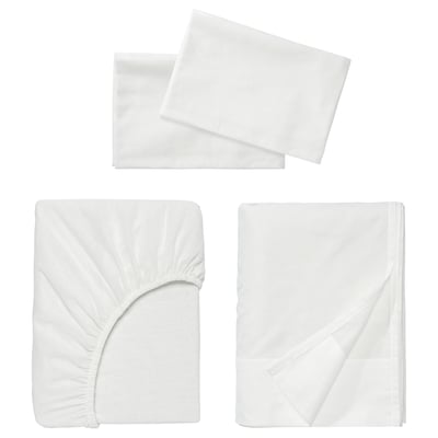 FÄRGMÅRA Sheet set, white, Full/Double