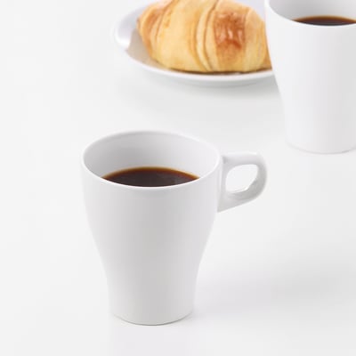 UPPLAGA Cup and saucer, white, 8 oz - IKEA