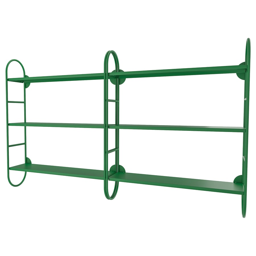 FÄRGSÄTTARE Wall shelf combination, green