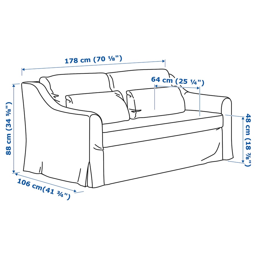 FÄRLÖV Loveseat, Flodafors gray IKEA
