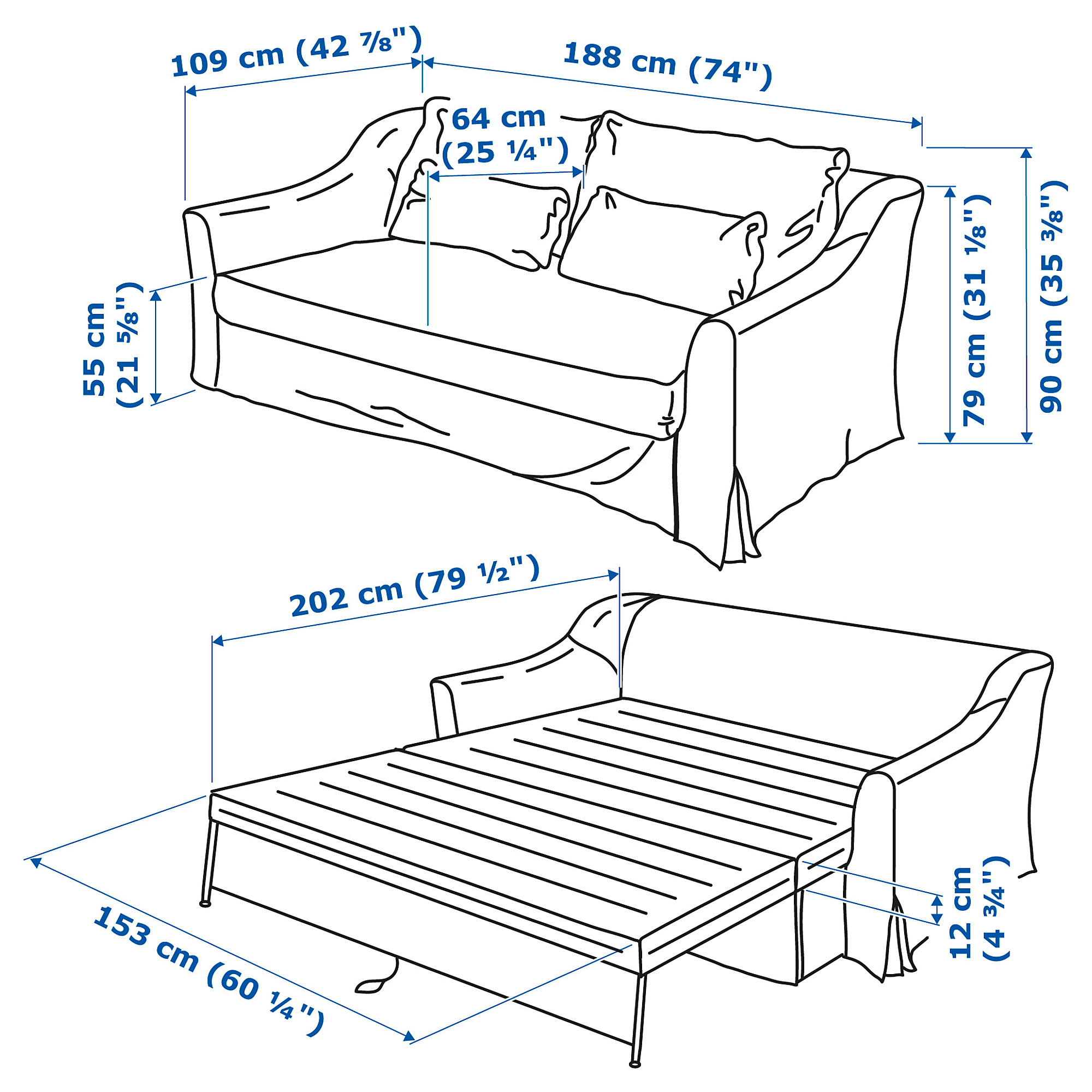 FÄRLÖV Sleeper sofa, Flodafors white IKEA