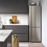 FÄRSKHET Bottom-freezer refrigerator, stainless steel color, 10.4 cu.ft